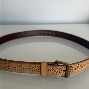 J. Crew Light Brown Perforated Leather Belt